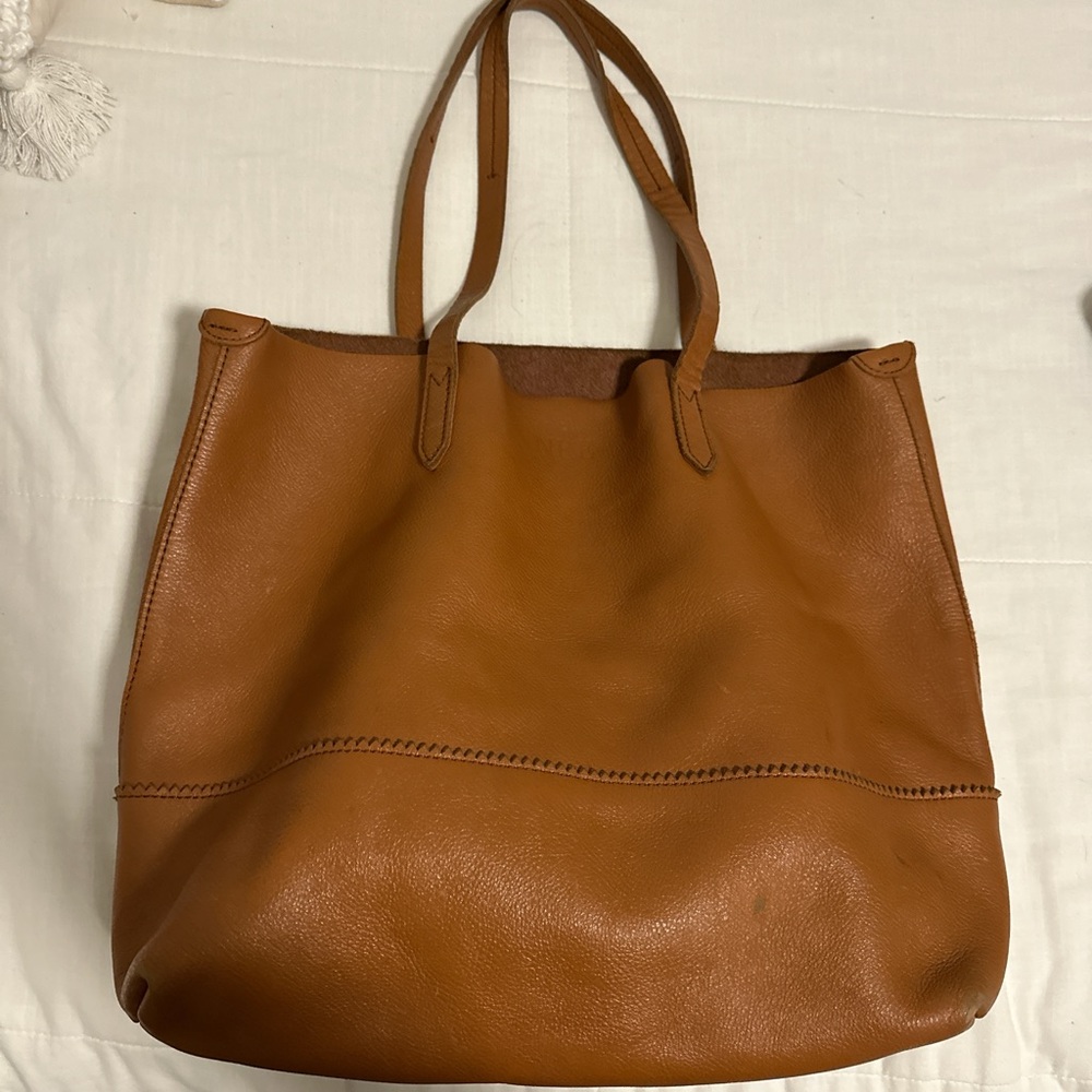 Vintage brown leather tote - Picture 2 of 9